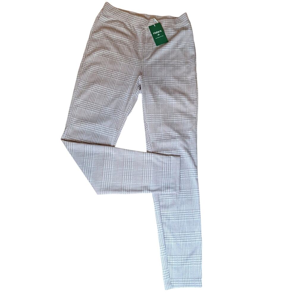 Halara High Waisted Plaid Skinny Work Pants Tall Pink White NWT Rare NOS - S